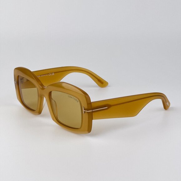 Tom Ford VENETIA FT1218 39E Women’s Rectangle Sunglasses Yellow Brown AUTHENTIC main image 6